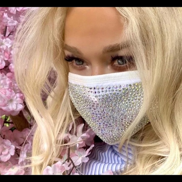 New Rhinestone face mask with removable liner - Picture 4 of 5